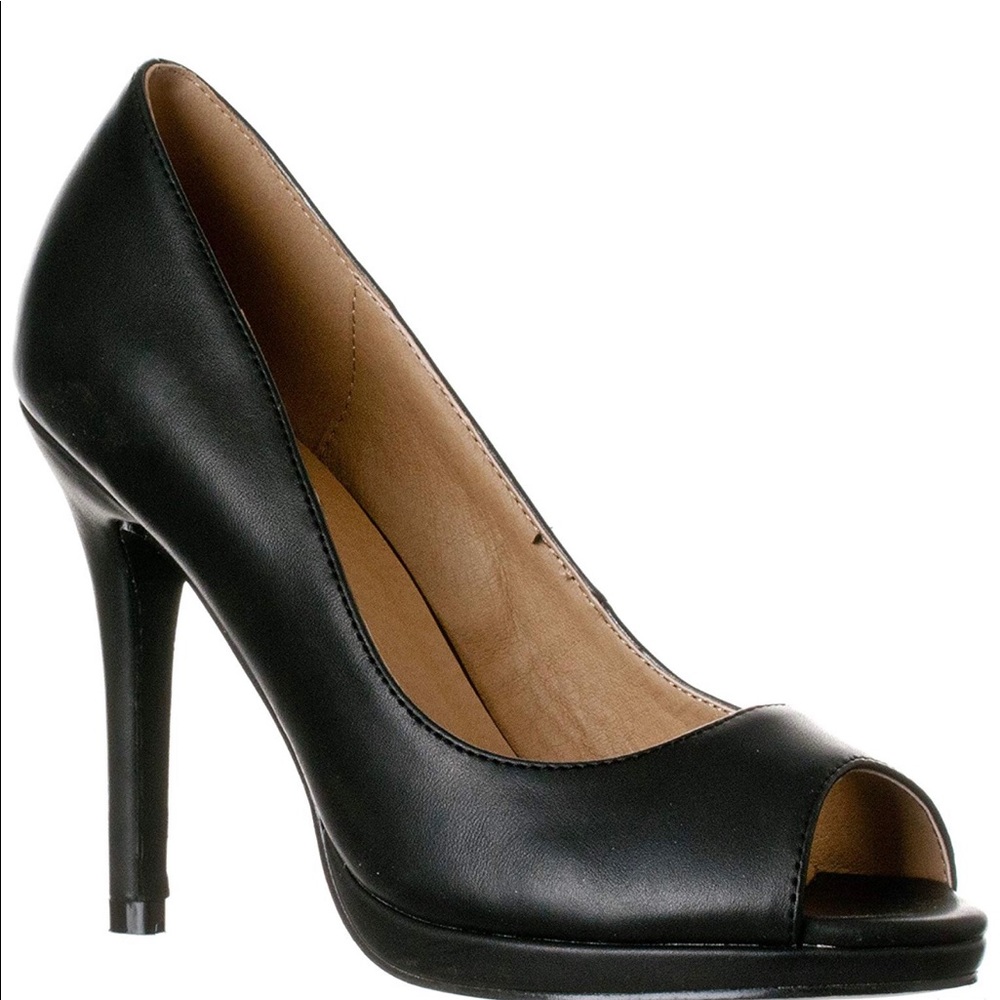 Black Peep Toe Pumps